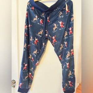 Aeropostale Blue Santa and Reindeer Women’s Pajama Pants